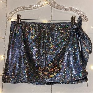 NWT Dolls Kill Club Exx Holographic Skirt and Bottoms